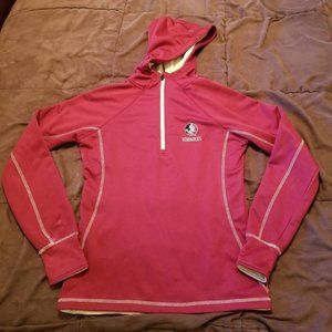 FSU Seminoles Garnet and Gold Partial Zip Top Hoodie Size Medium